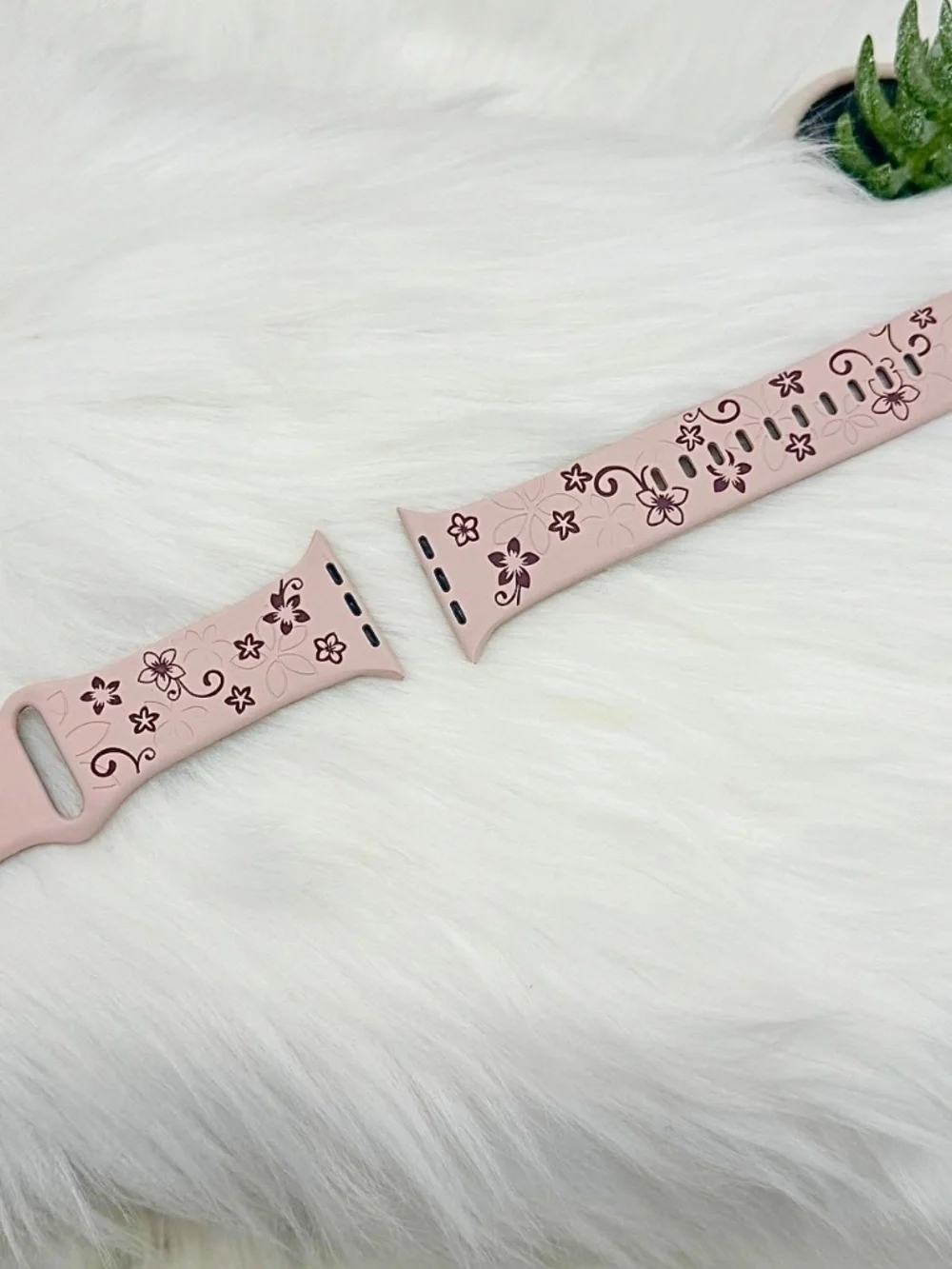 Floral Design Apple Watch Bands 38mm 40mm 41mm Pink Brown